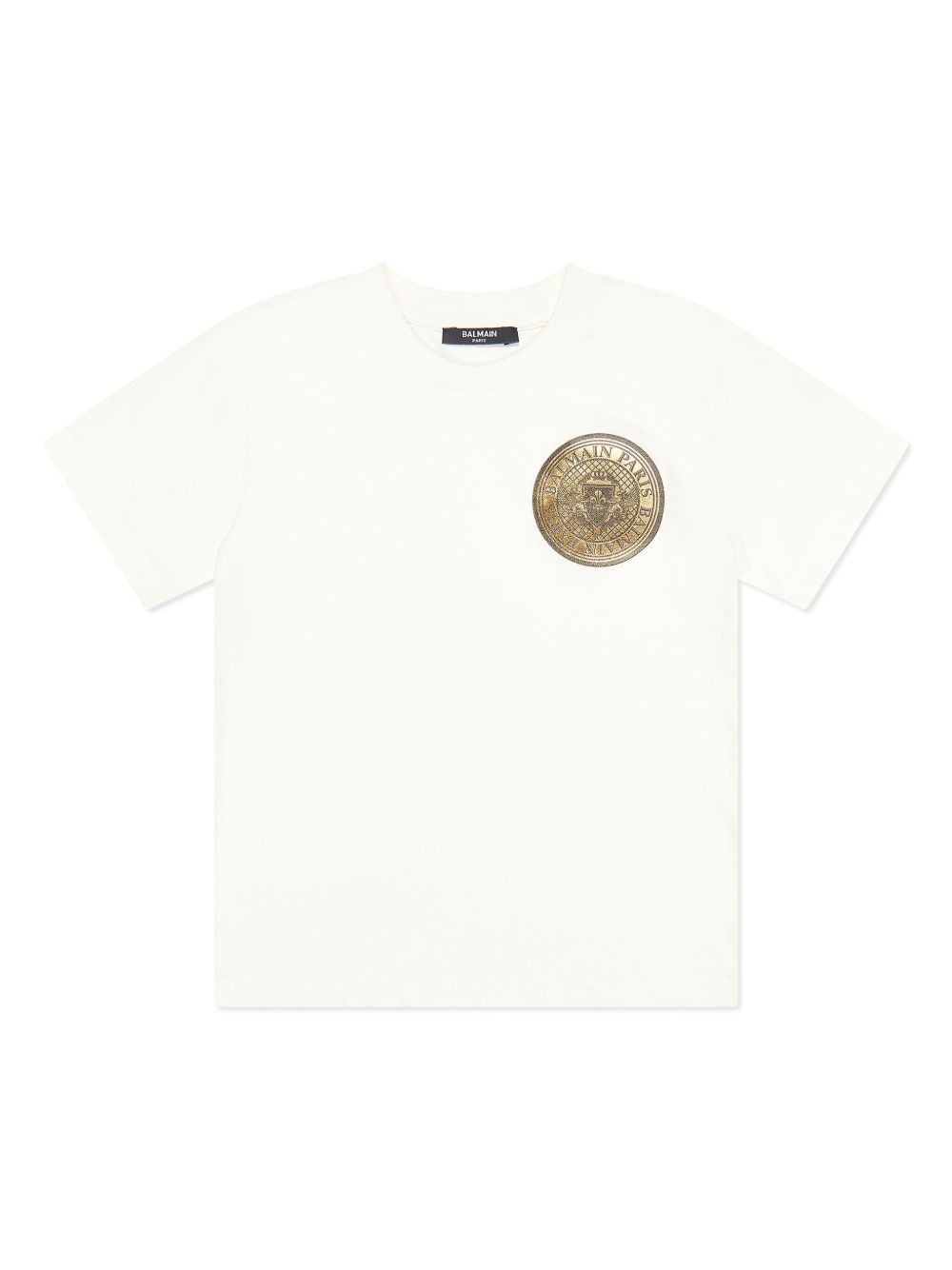 Balmain Kids logo印花T恤 - 白色