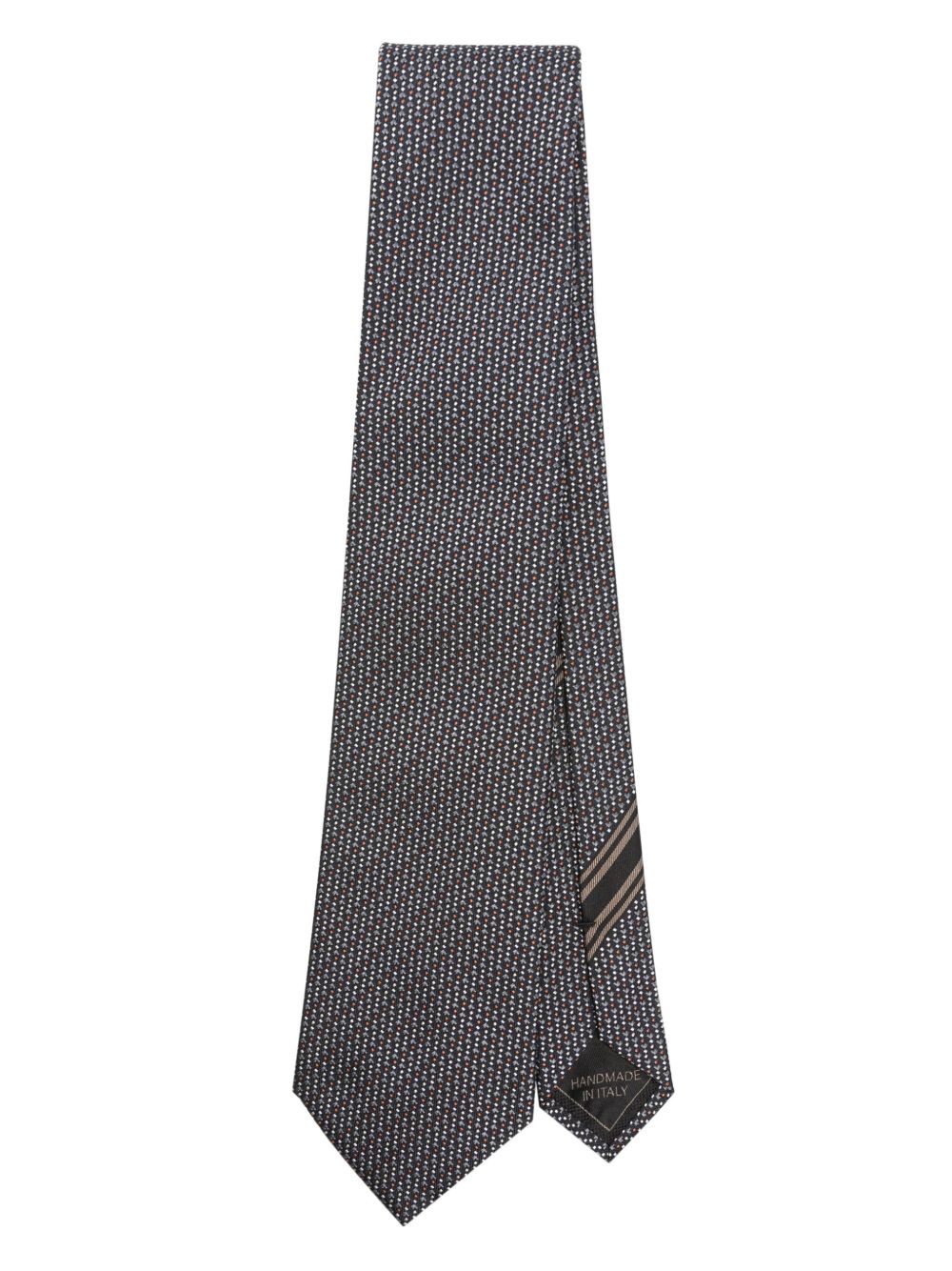 Brioni 几何提花领带 - 蓝色