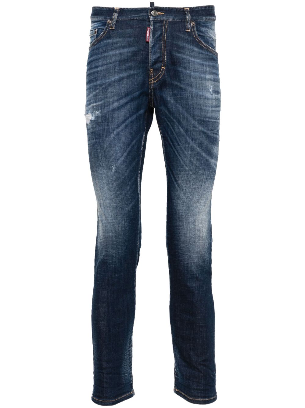 DSQUARED2 仿旧紧身牛仔裤 - 蓝色