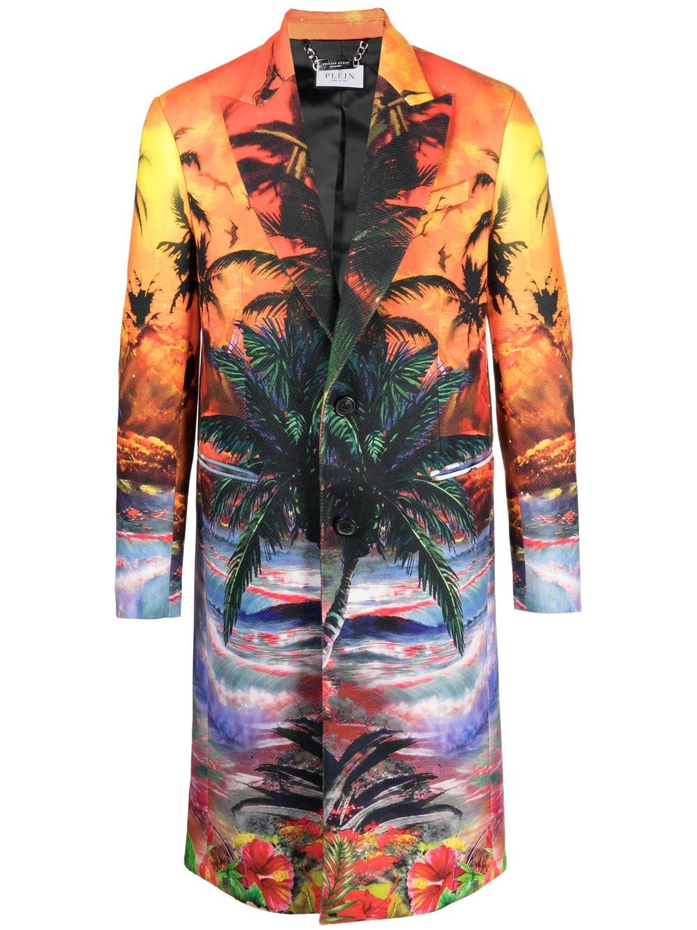 Philipp Plein Hawaii 图案印花外套 - 橘色