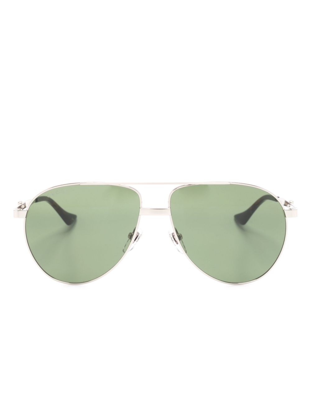 Gucci Eyewear logo雕刻超大镜框太阳眼镜 - 褐色