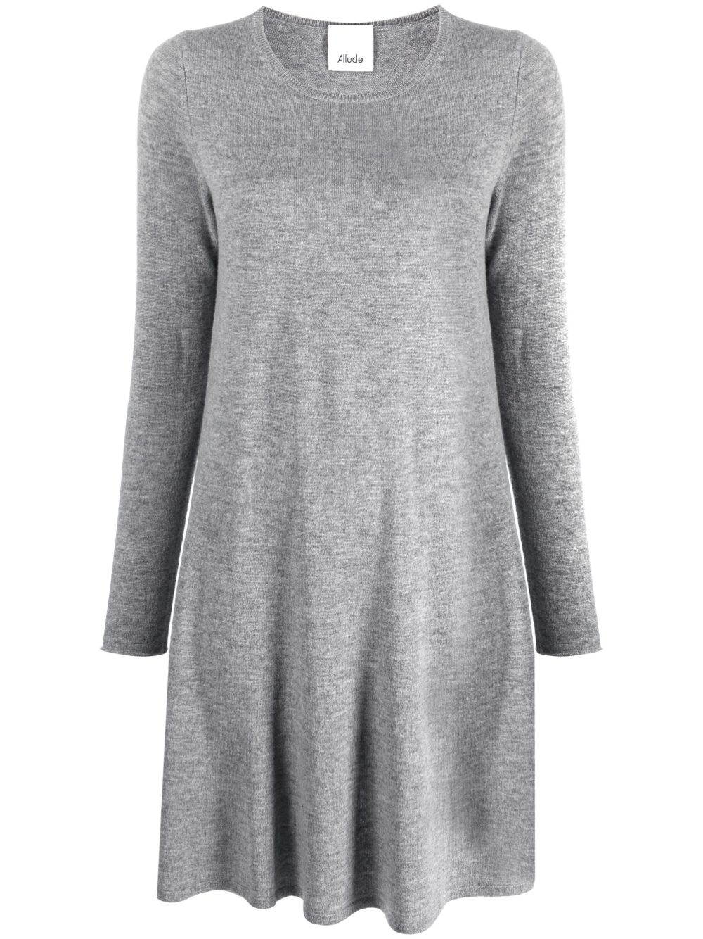 Allude 长袖针织迷你连衣裙 - 灰色