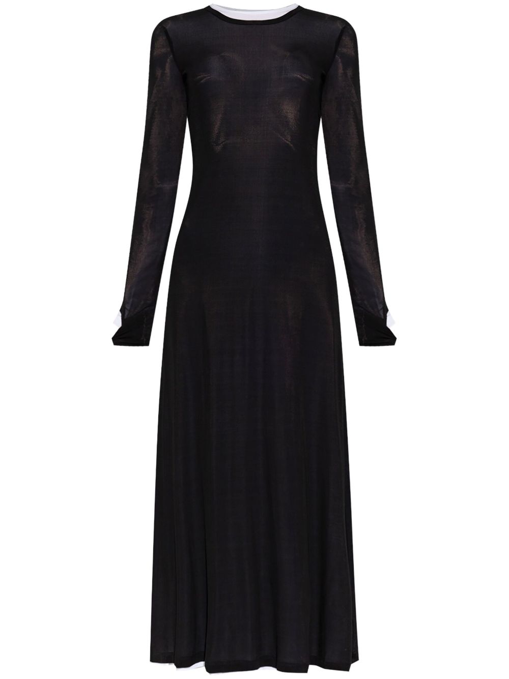 Helmut Lang Double Layer 长款连衣裙 - 黑色