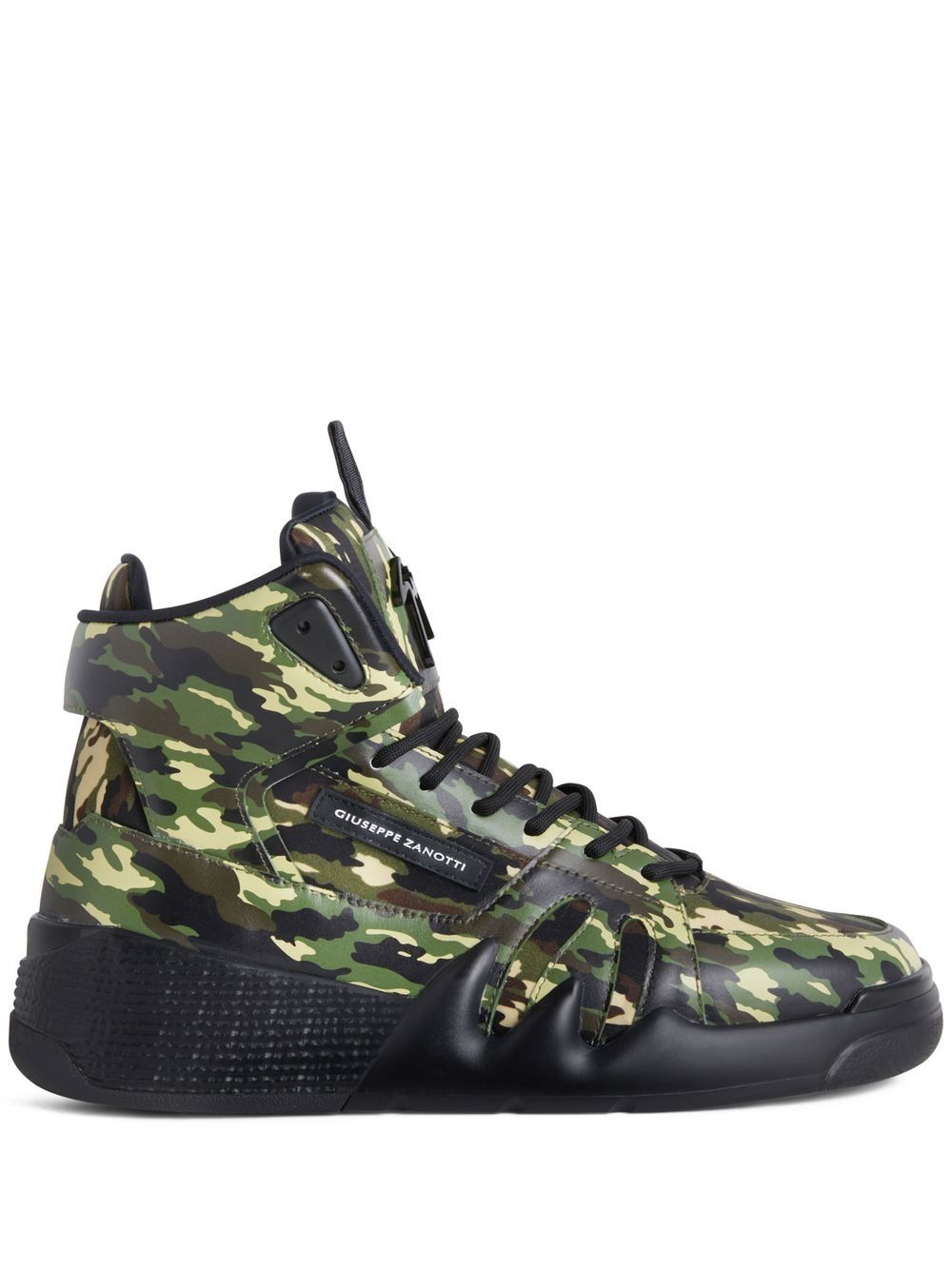 Giuseppe Zanotti Talon 迷彩高帮运动鞋 - 绿色