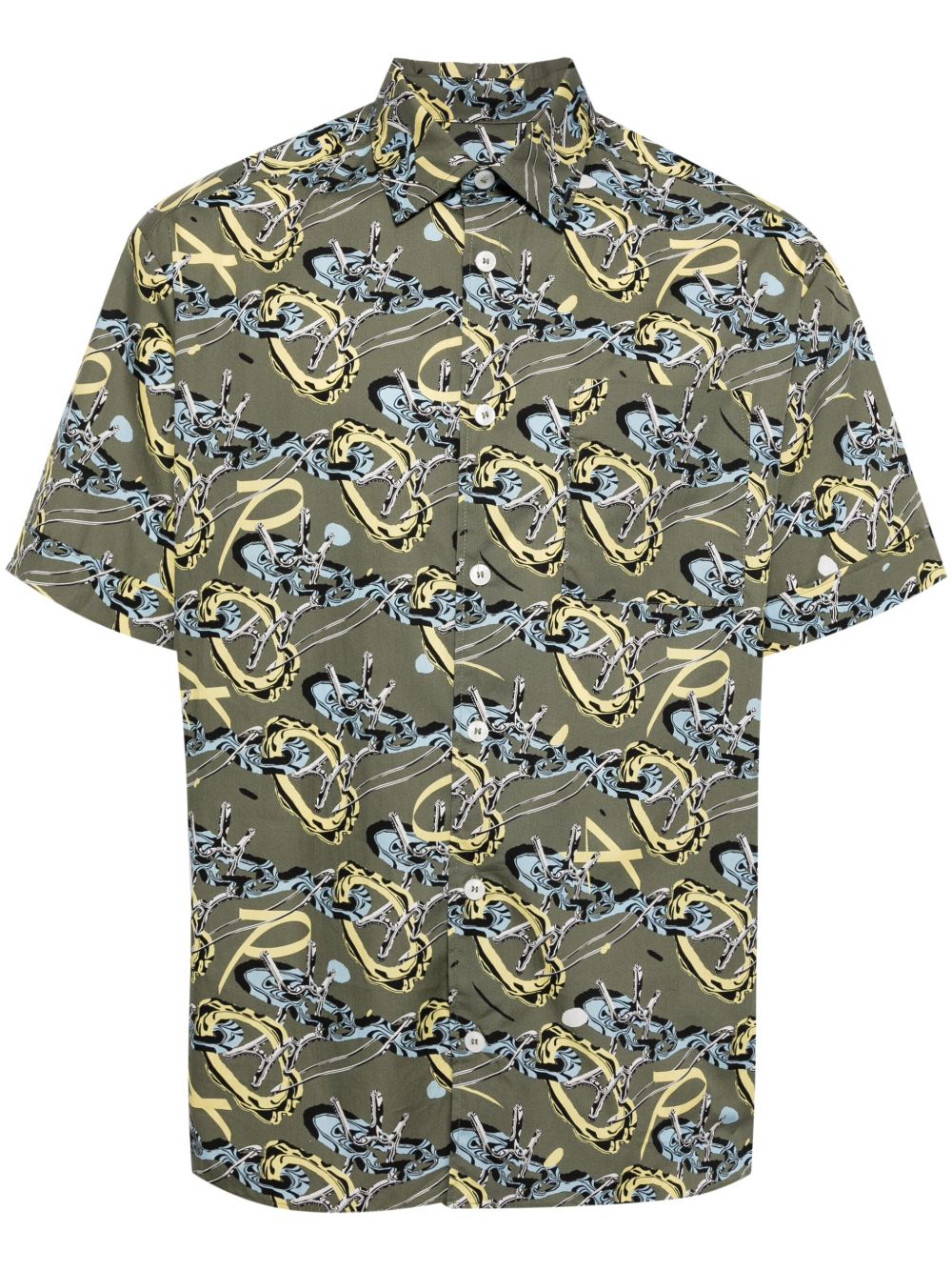 A.P.C. Ross 图案印花棉衬衫 - 绿色