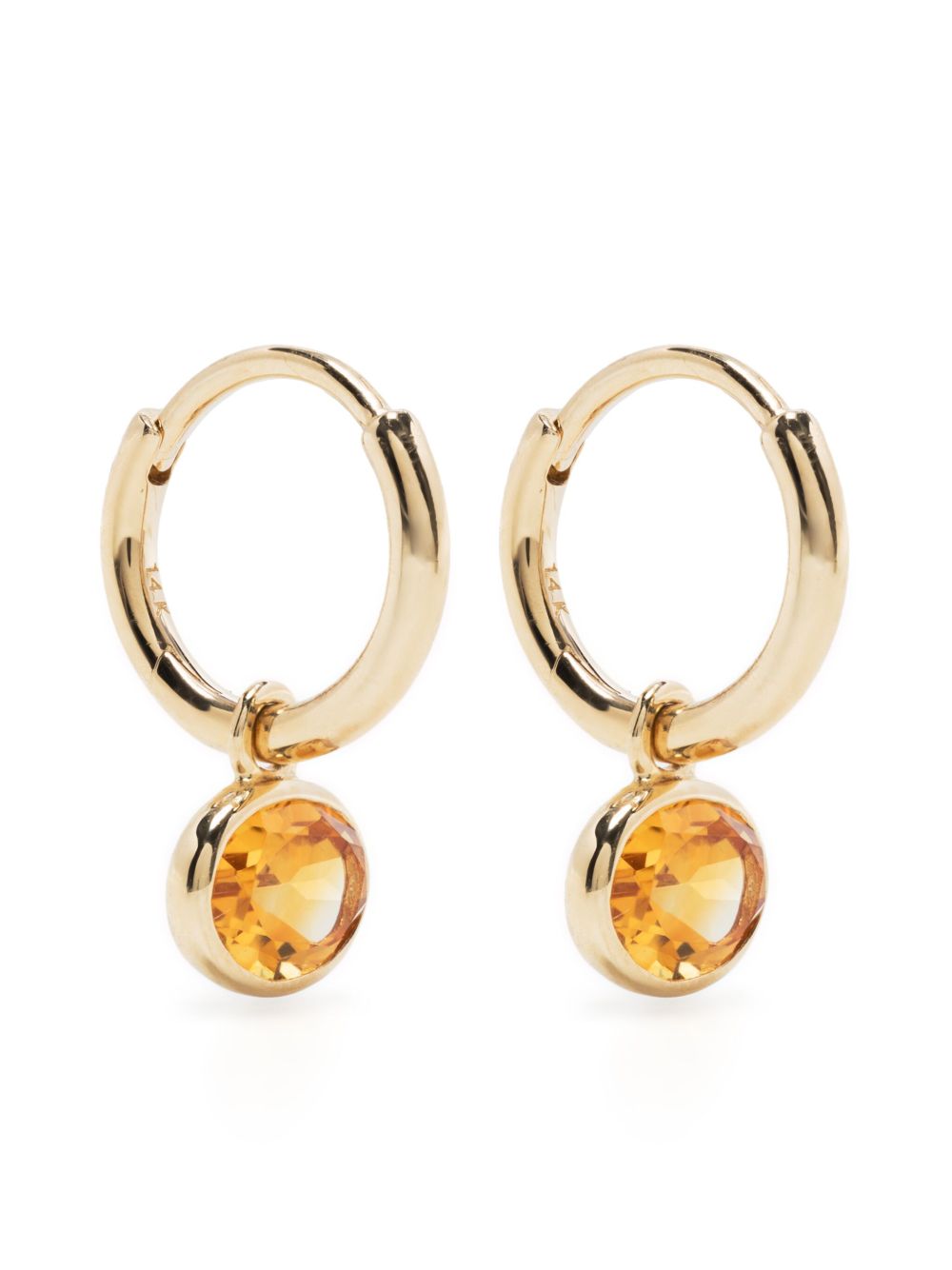 By Pariah The Orbit Citrine 宝石镶嵌圈形耳环 - 金色
