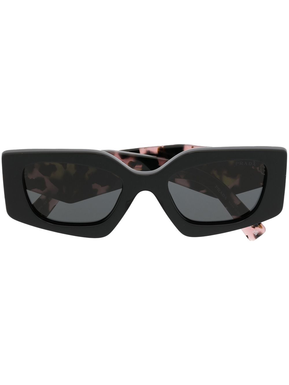 Prada Eyewear 普拉达 豹纹有色镜片太阳眼镜 - 黑色