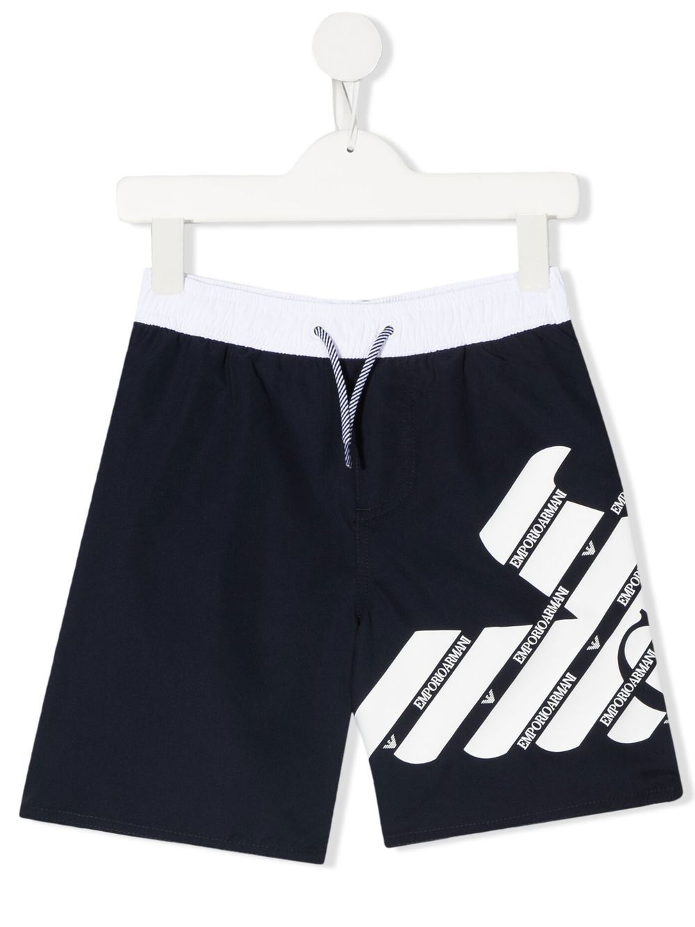 Emporio Armani Kids EA Crew logo印花泳裤 - 蓝色
