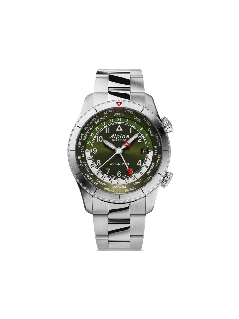 Alpina Startimer Pilot Quartz Worldtimer 41毫米腕表 - 绿色