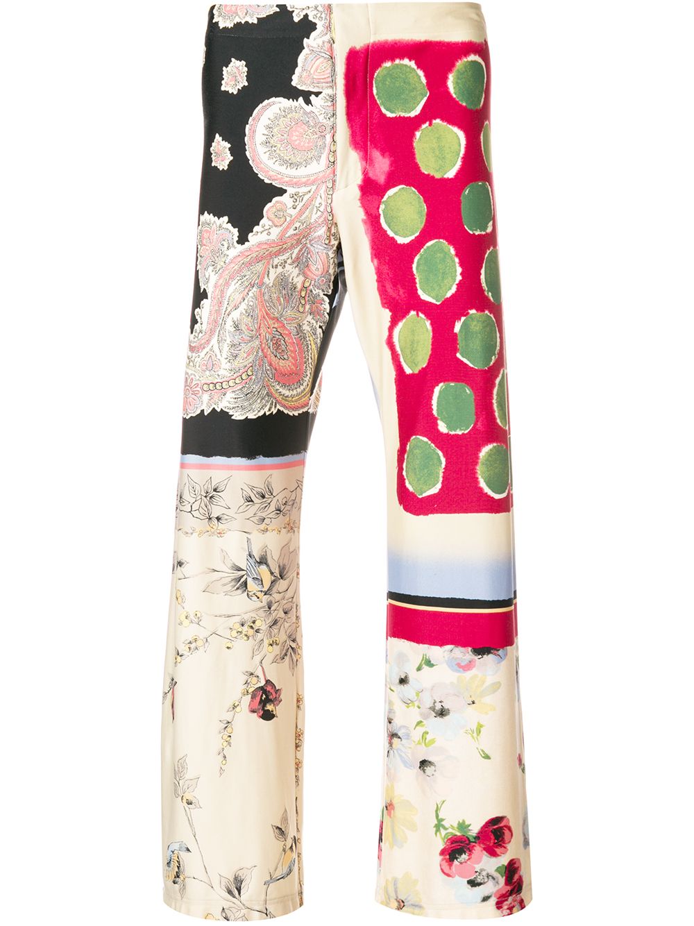 Jean Paul Gaultier Pre-Owned 古着混合印花九分裤 - 中性色