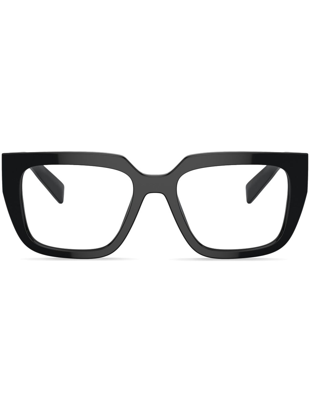 Prada Eyewear logo方框太阳眼镜 - 黑色
