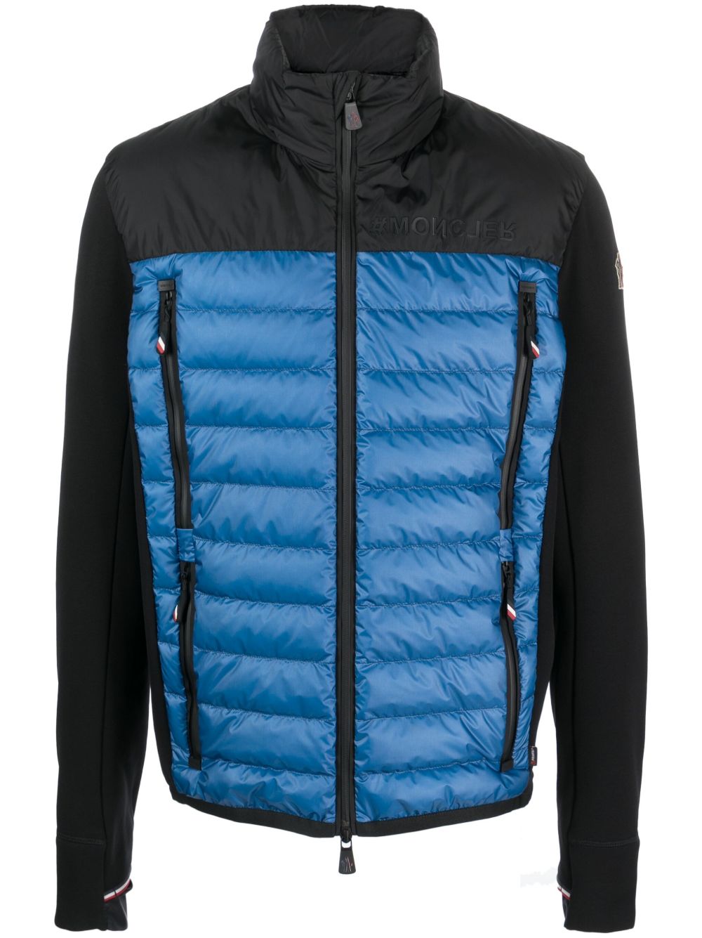 Moncler Grenoble 绗缝拼接拉链夹克 - 黑色