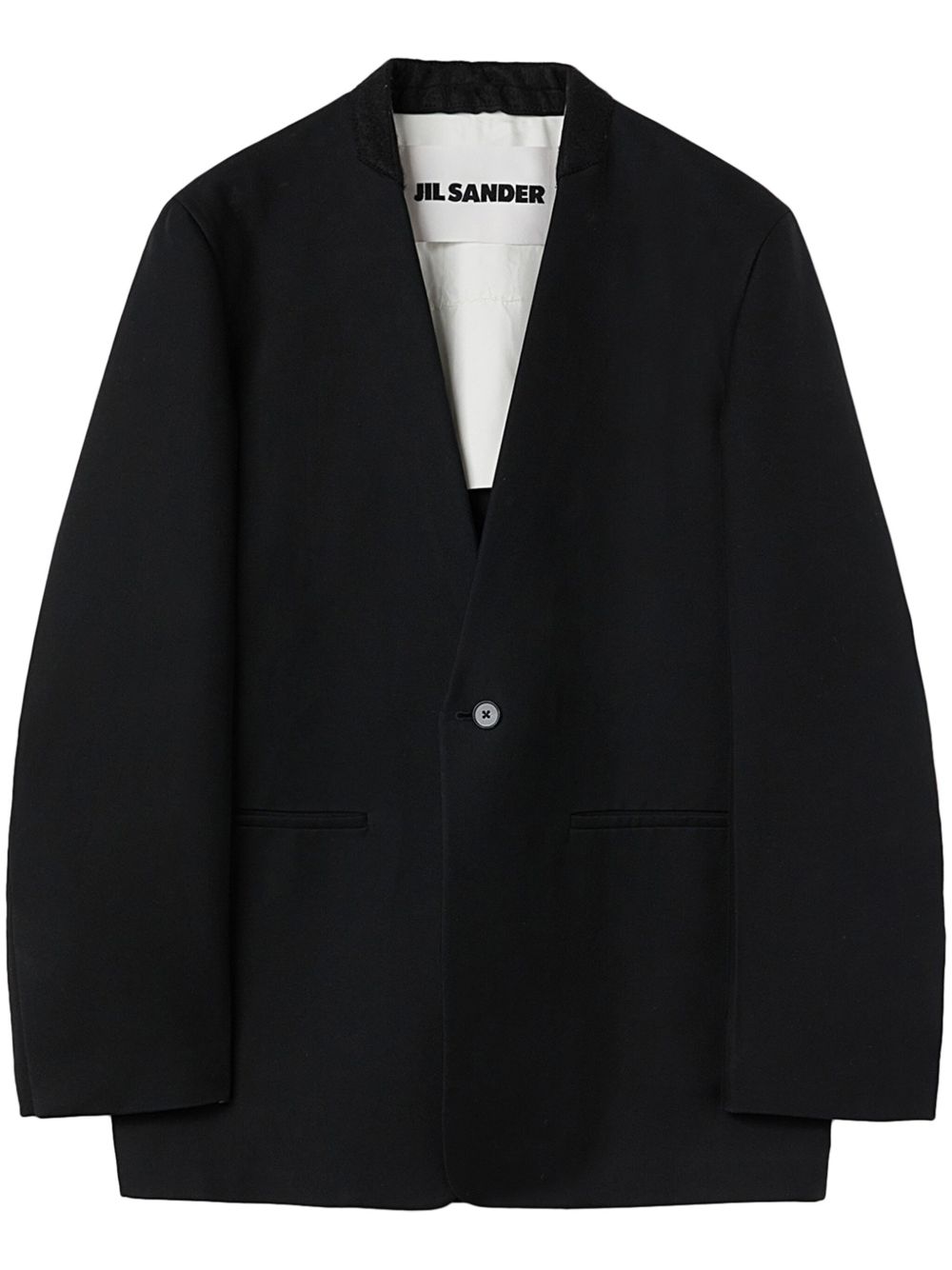 Jil Sander 解构感单排扣西装夹克 - 黑色