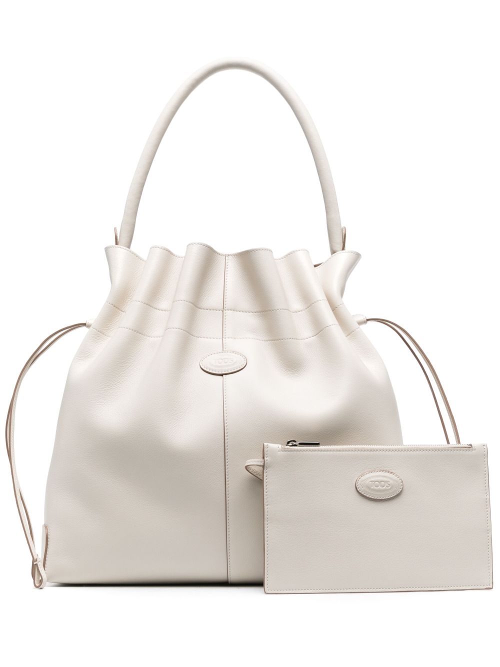 Tod's 同色系logo皮质斜挎包 - 中性色