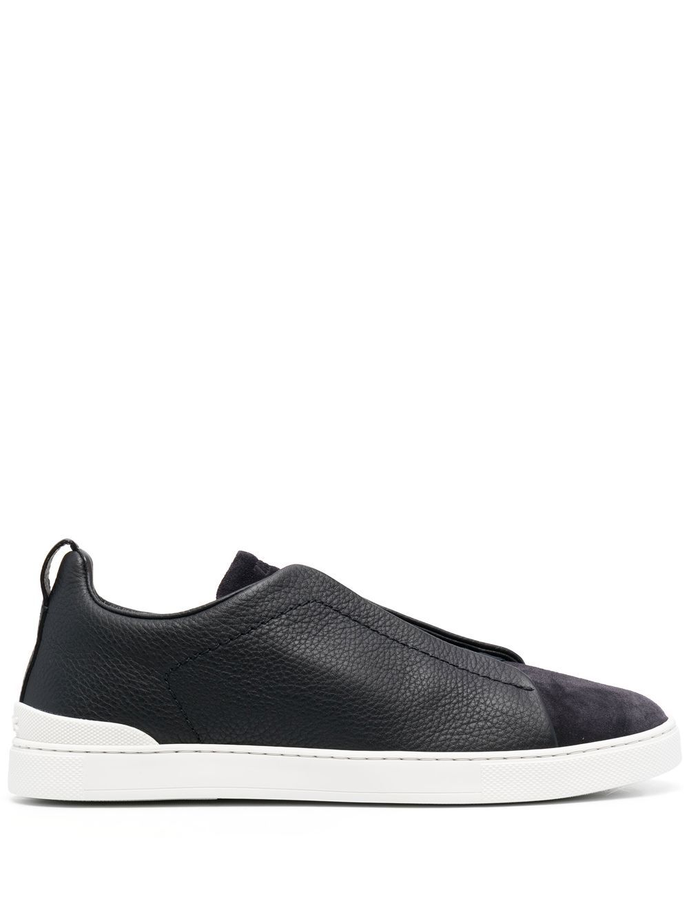 Zegna 套穿式绒面皮运动鞋 - 蓝色