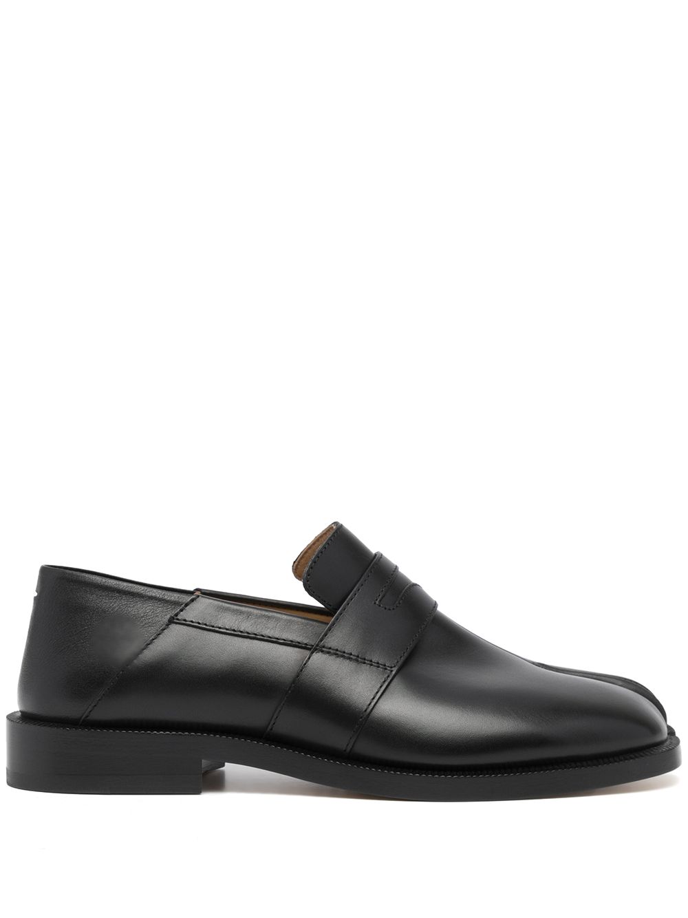 Maison Margiela Tabi 皮质乐福鞋 - 黑色