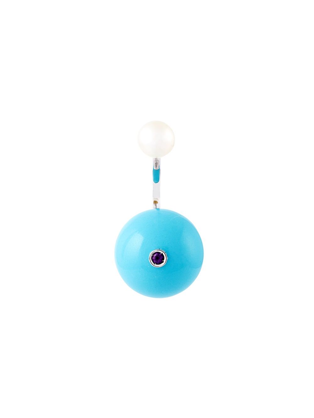 Delfina Delettrez 'Stone edge piercing'耳环 - 蓝色