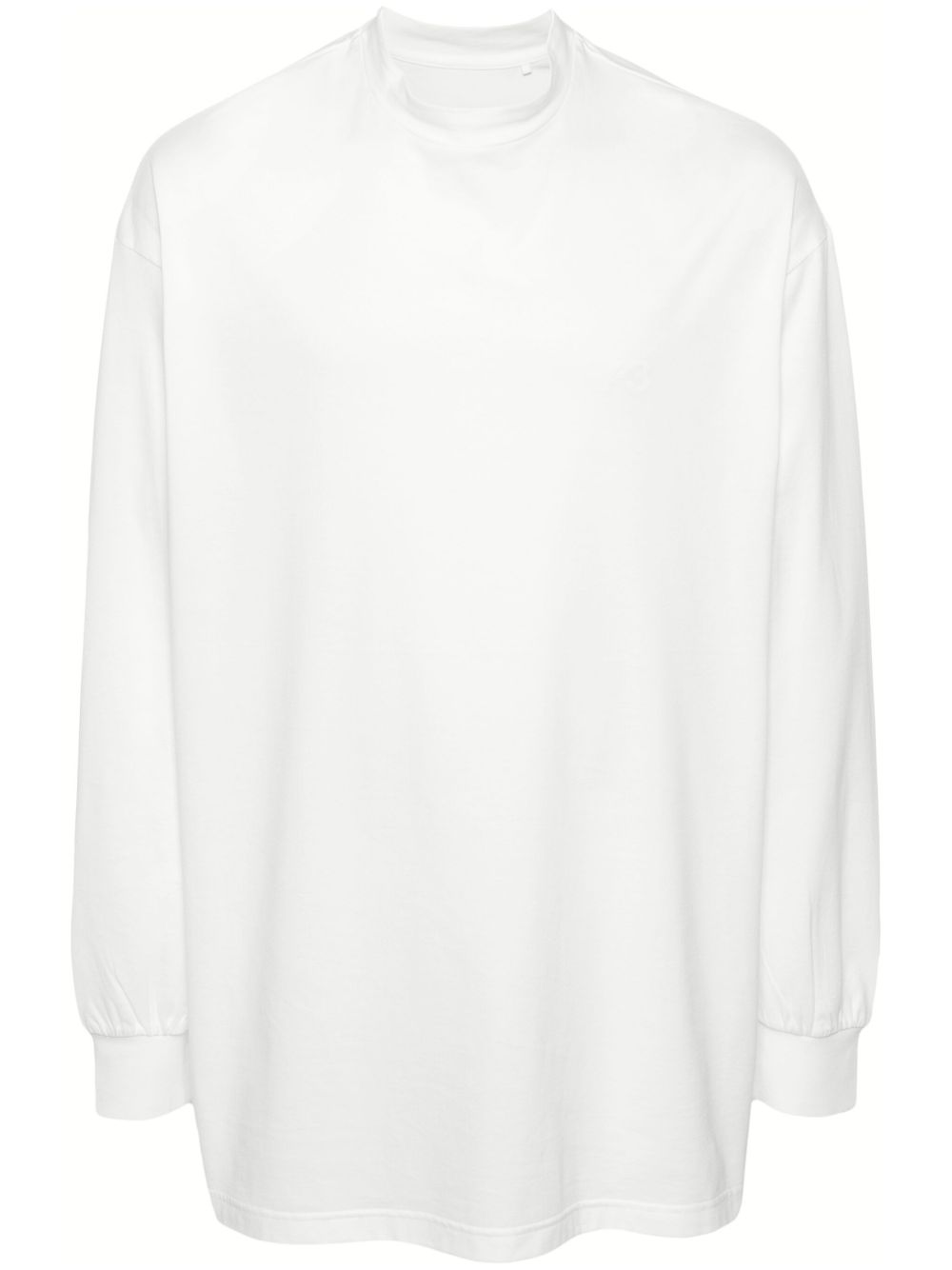 Y-3 logo印花长袖平纹针织衫 - 白色