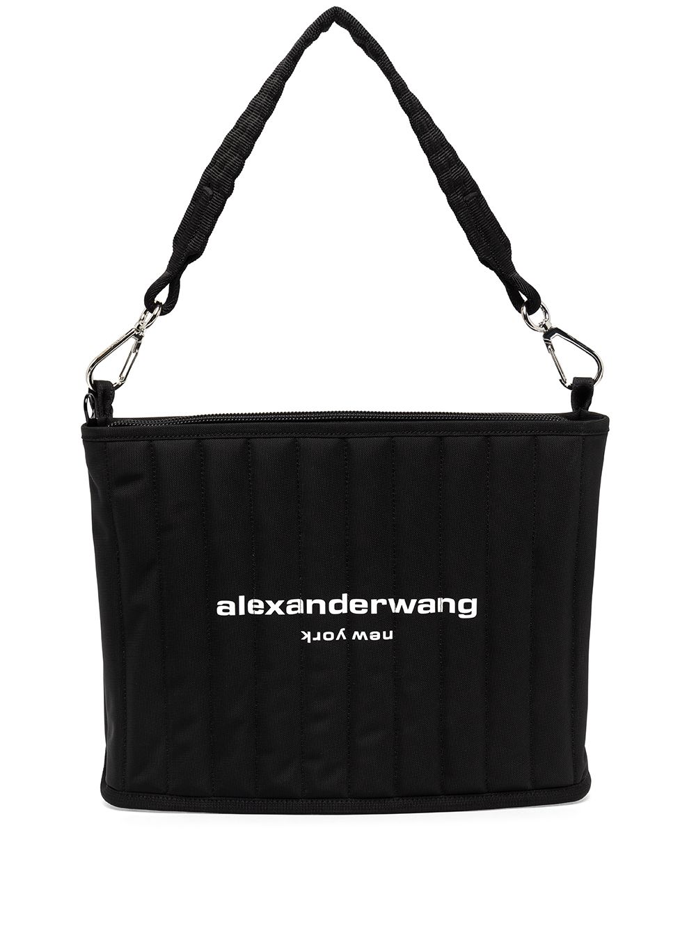 Alexander Wang logo印花绗缝托特包 - 黑色