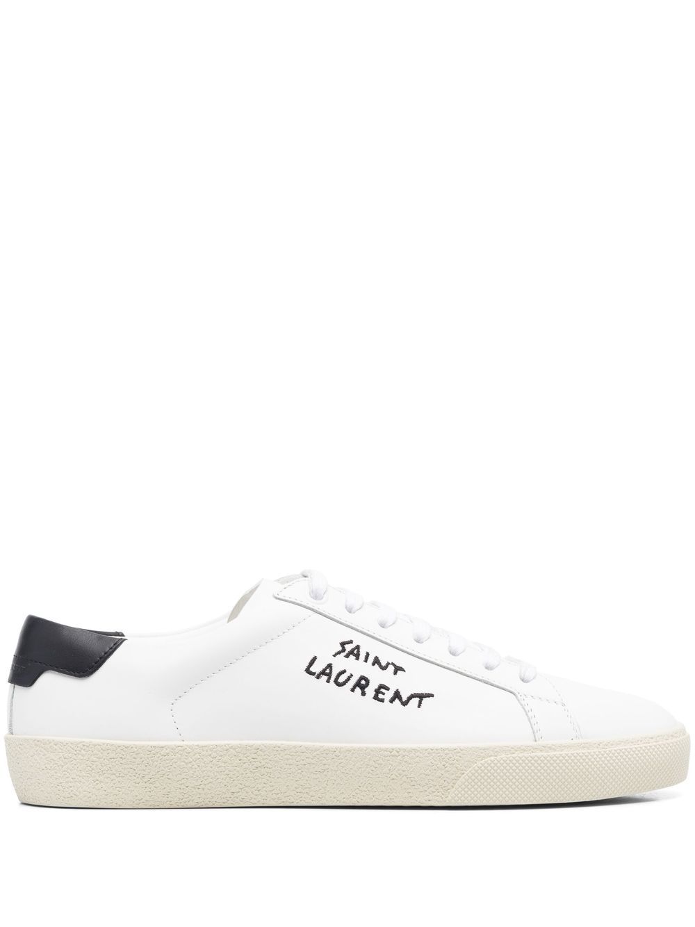 Saint Laurent logo刺绣运动鞋 - 白色
