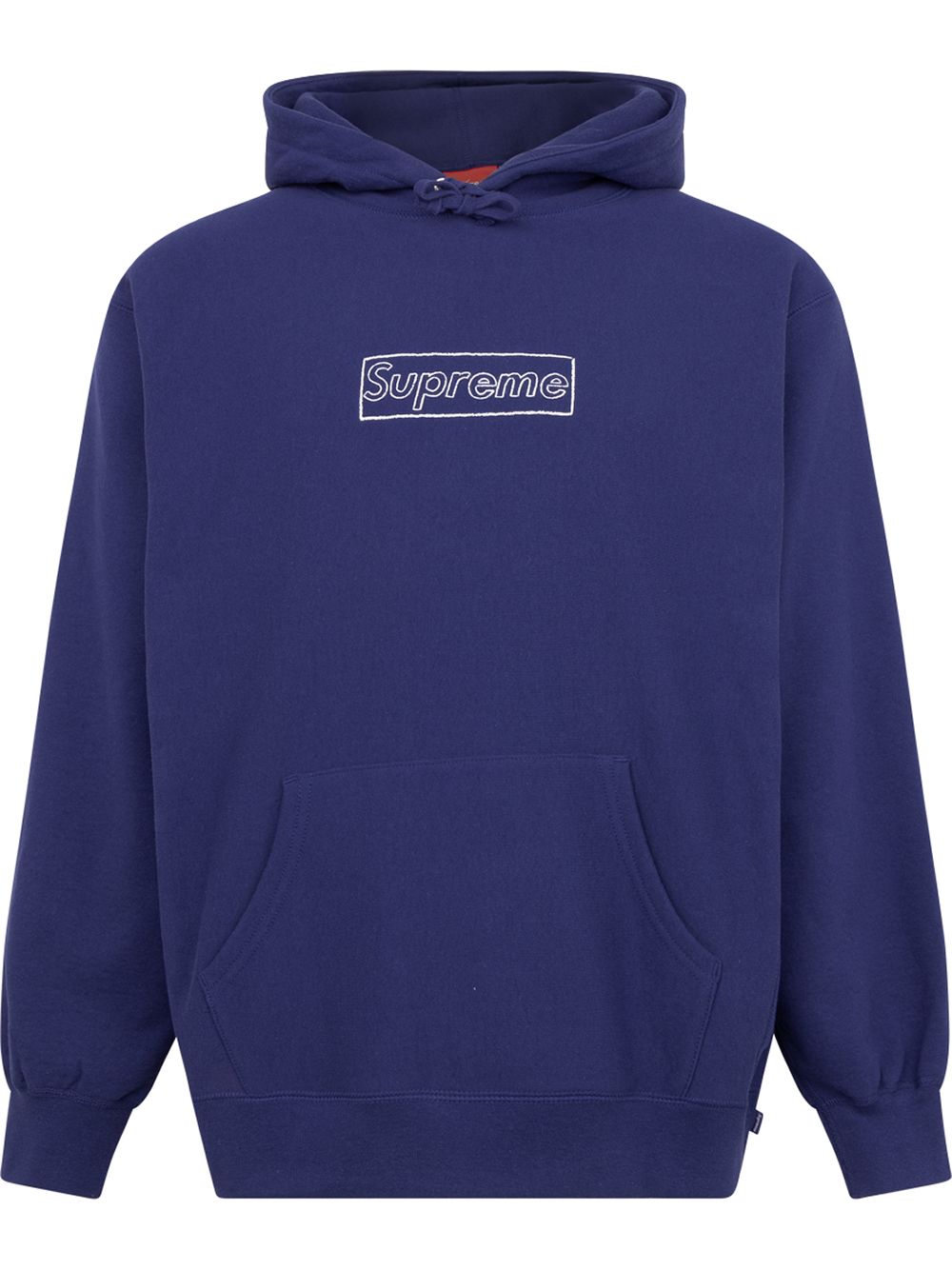 Supreme x Kaws 粉笔效果logo连帽衫 - 蓝色