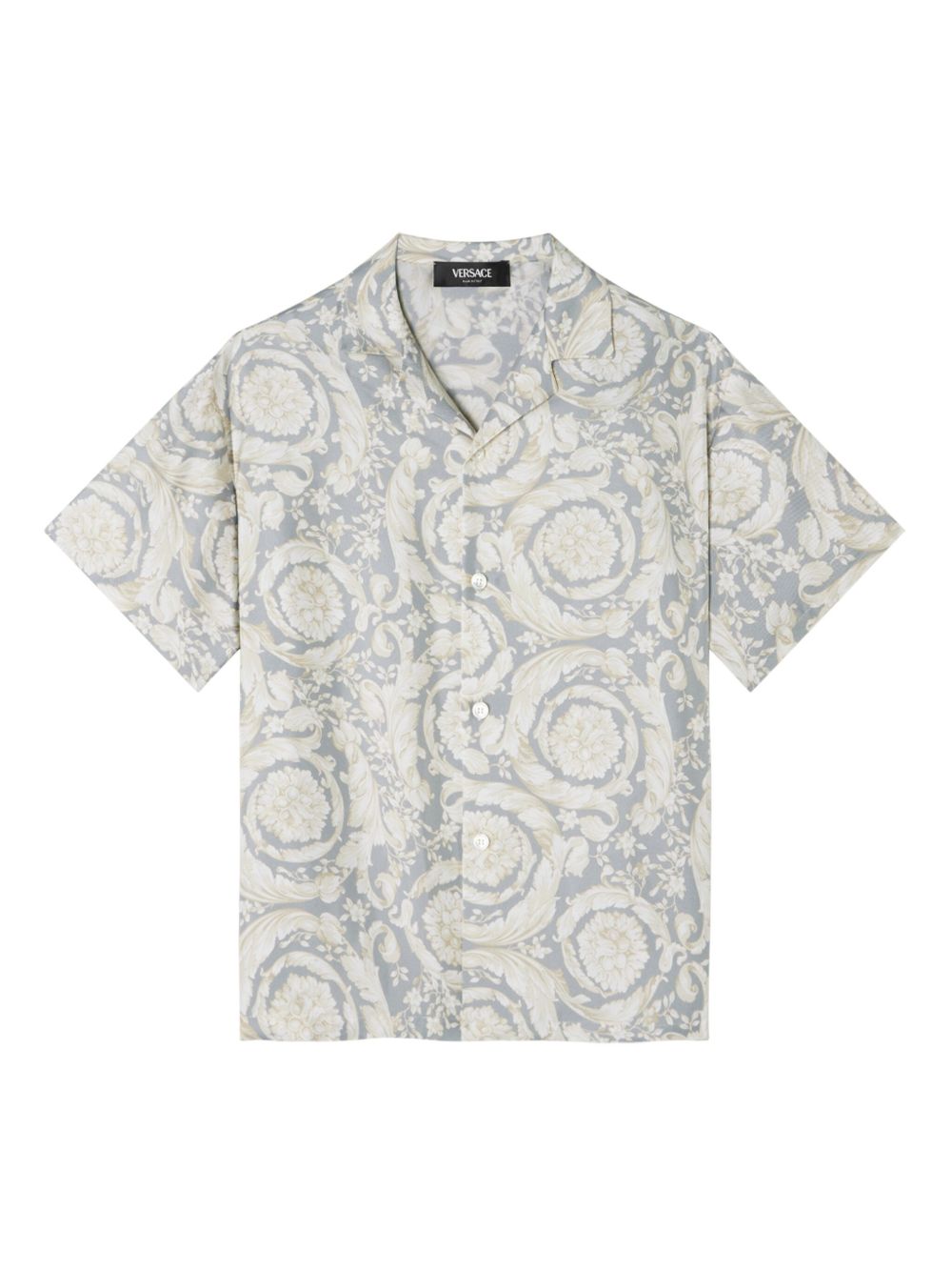 Versace Kids 巴洛克印花衬衫 - 灰色