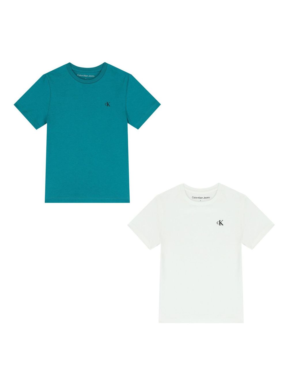 Calvin Klein Kids 经典logoT恤（两件装) - 白色