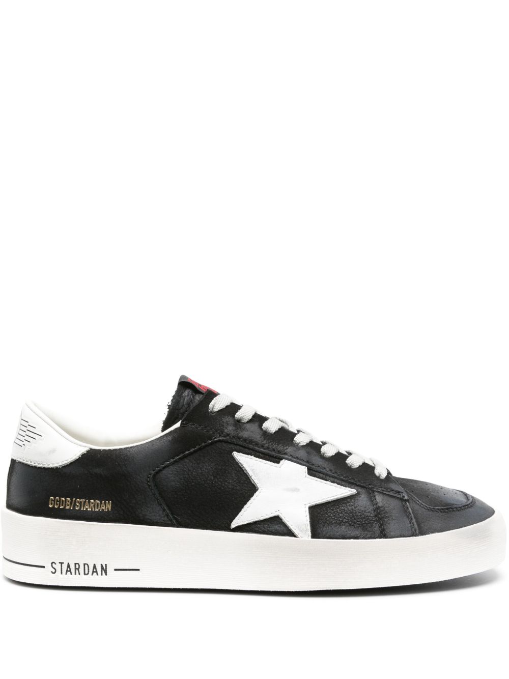 Golden Goose Stardan star 贴花皮质运动鞋 - 黑色