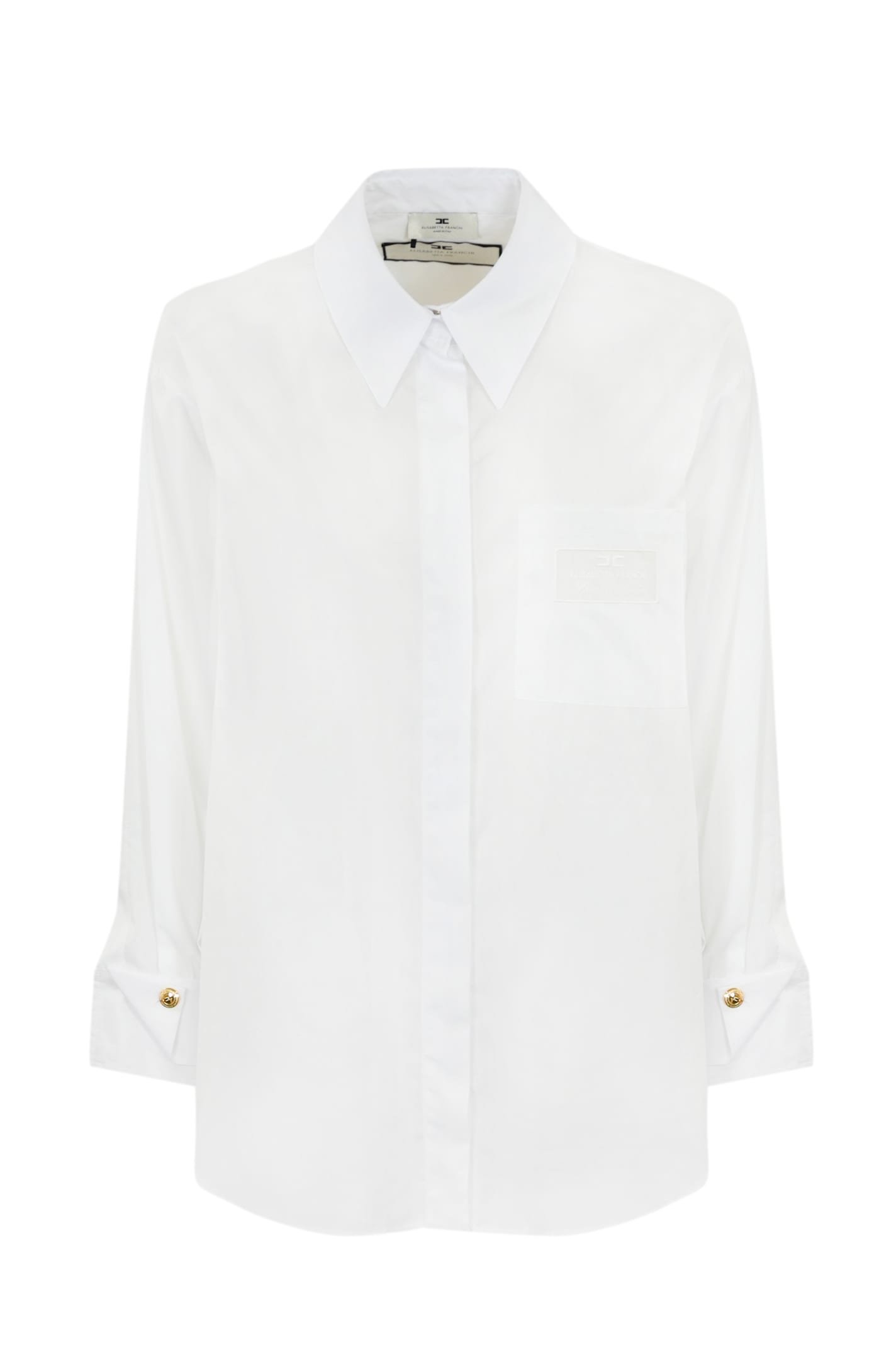 Elisabetta Franchi Poplin Shirt With Embroidered Logo
