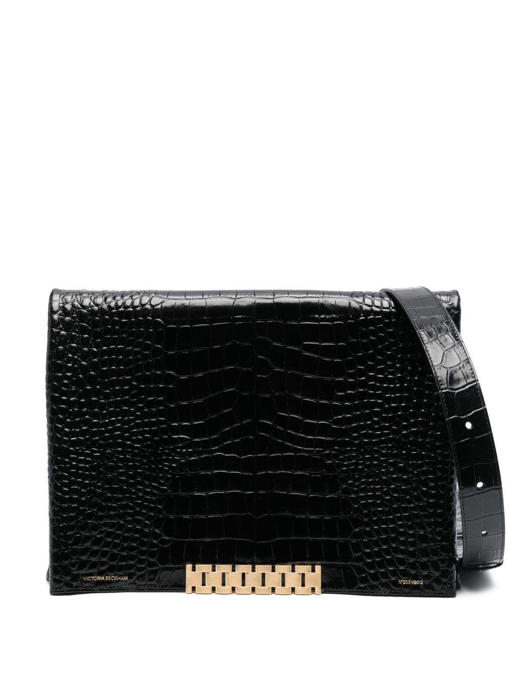 Victoria Beckham Jumbo Chain 皮质手拿包 - 黑色