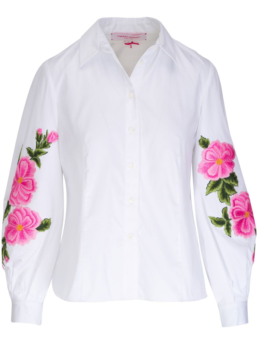Carolina Herrera 花卉刺绣衬衫 - 白色