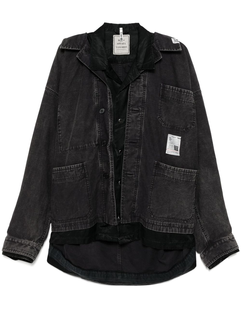 Maison MIHARA YASUHIRO 分层式半身裙 - 黑色