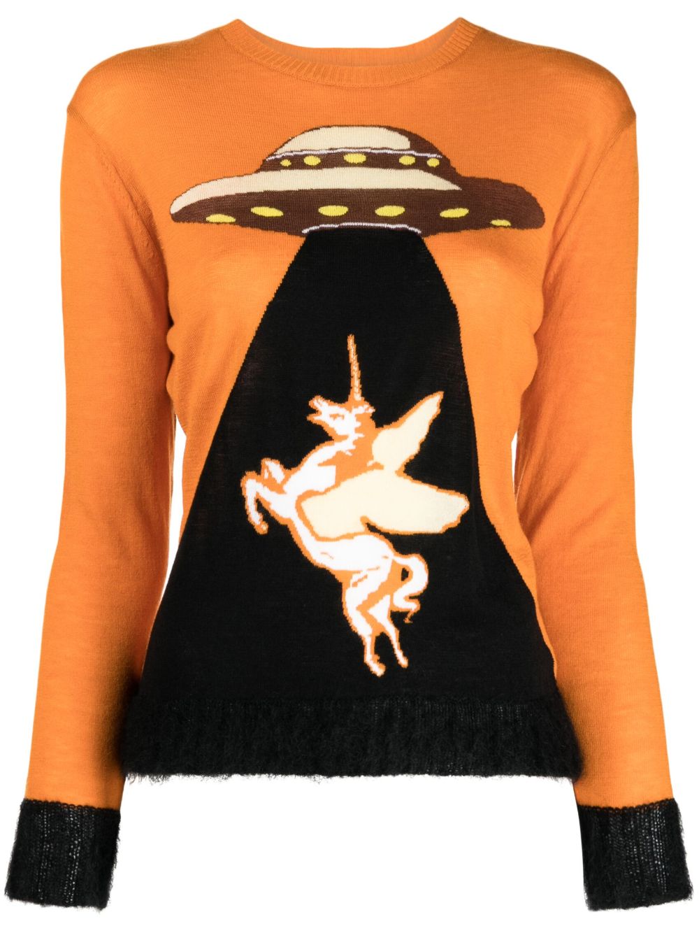 Undercover UFO 提花针织毛衣 - 橘色