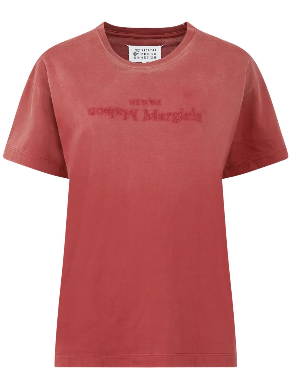 Maison Margiela logo印花棉T恤 - 红色