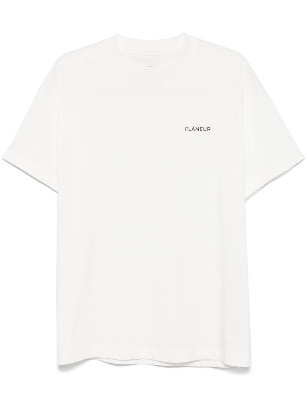 FLÂNEUR logo刺绣T恤 - 白色