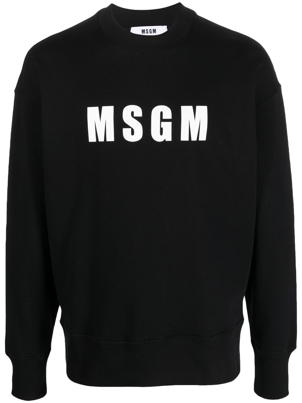 MSGM logo印花棉卫衣 - 黑色