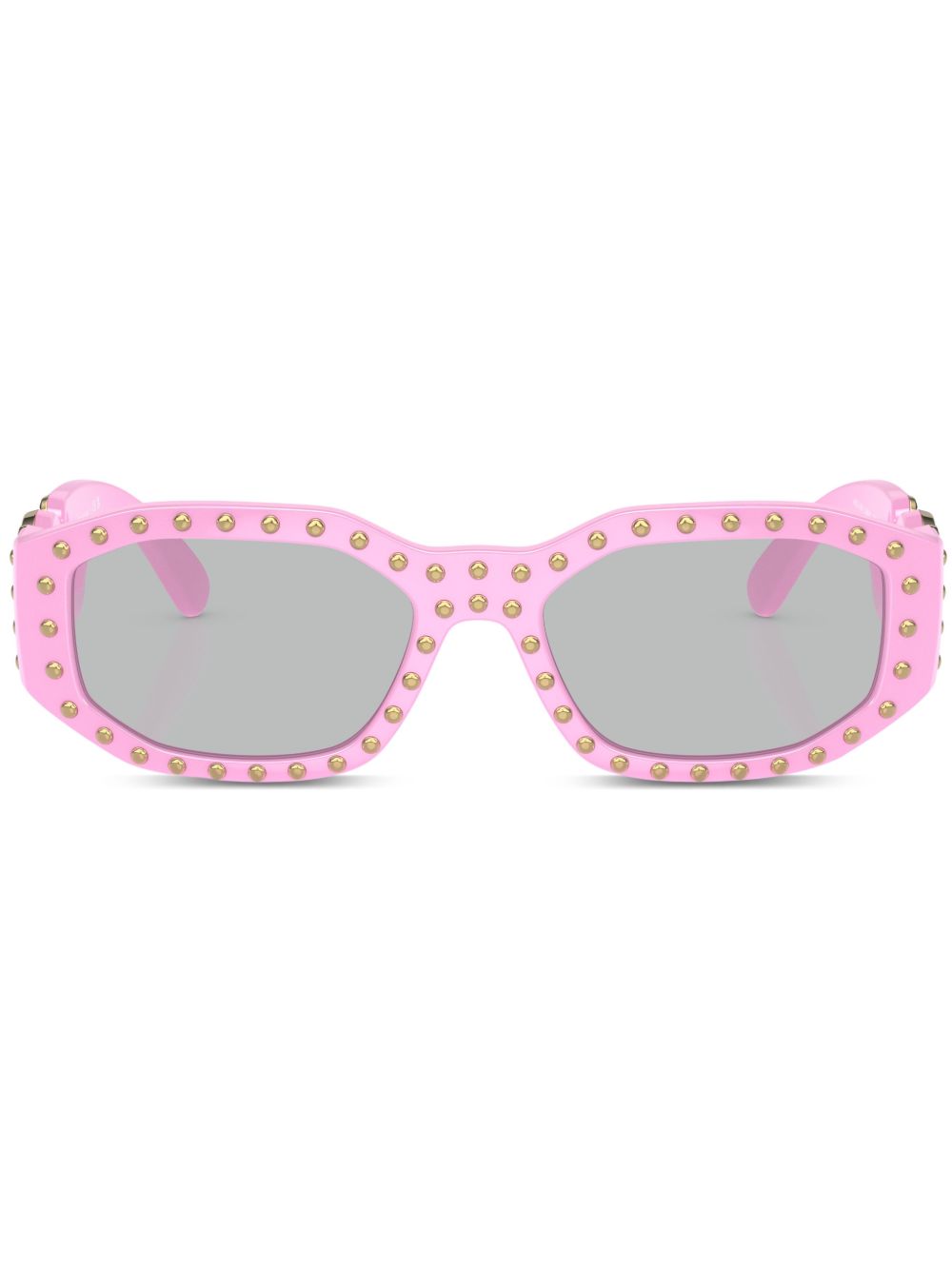 Versace Eyewear Biggie 铆钉缀饰太阳眼镜 - 粉色