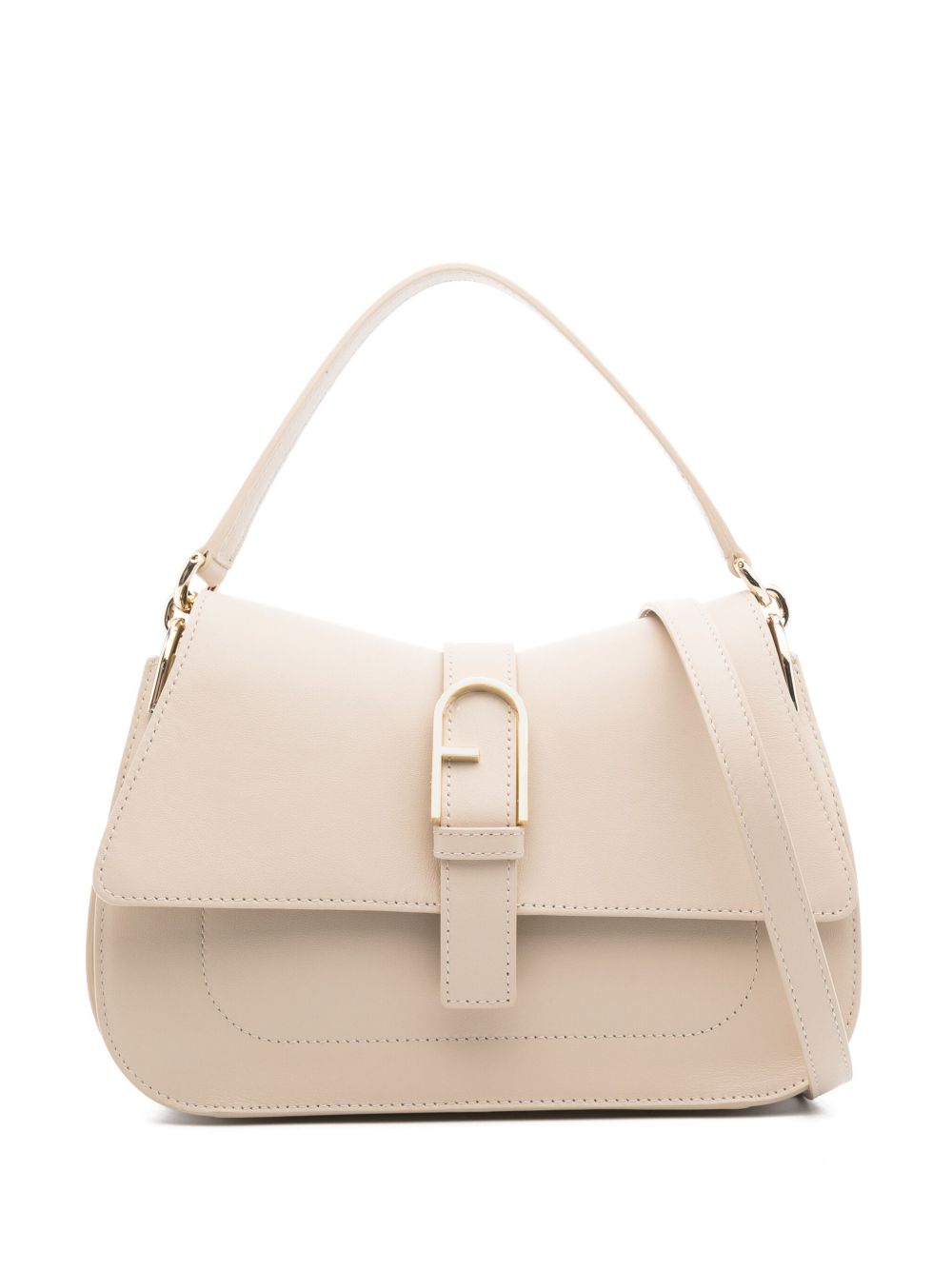 Furla Flow 中号皮质托特包 - 中性色