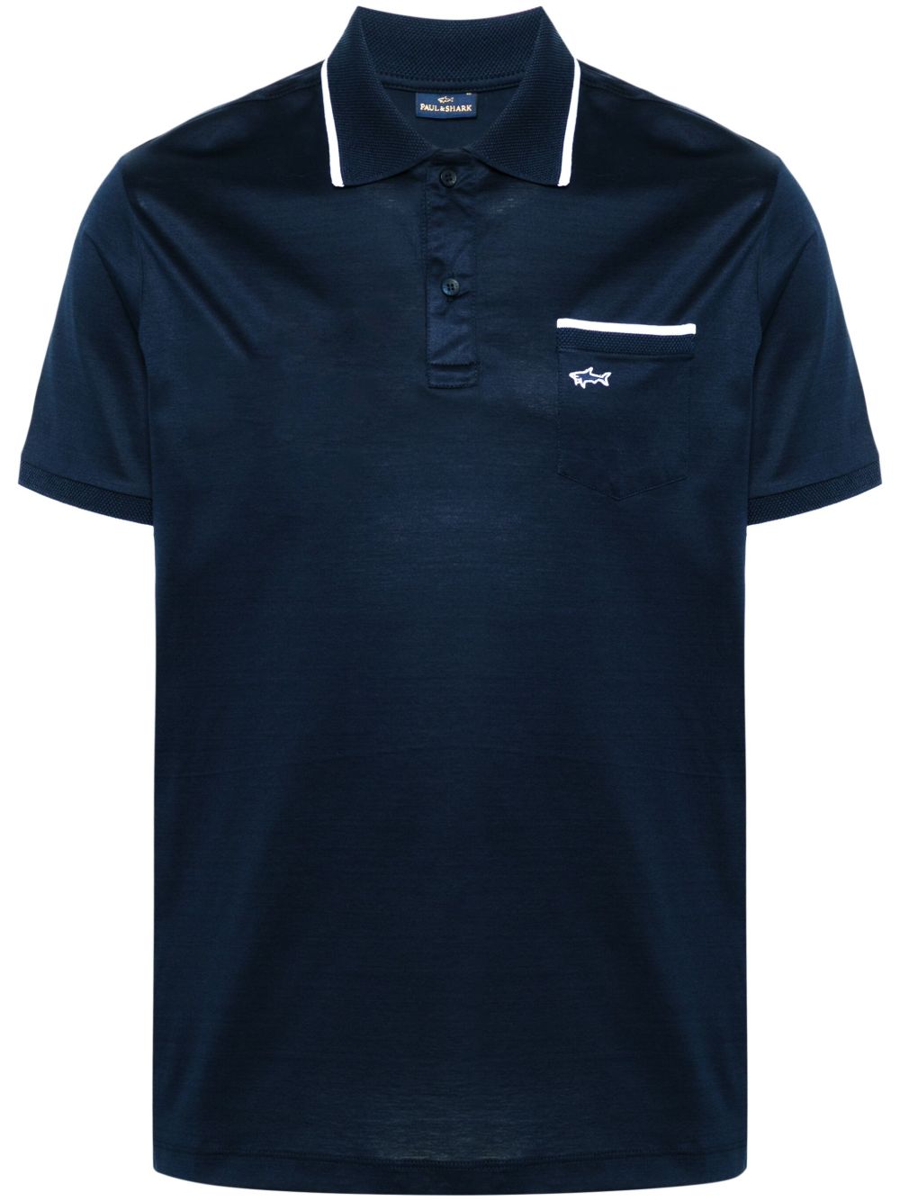 Paul & Shark logo刺绣polo衫 - 蓝色