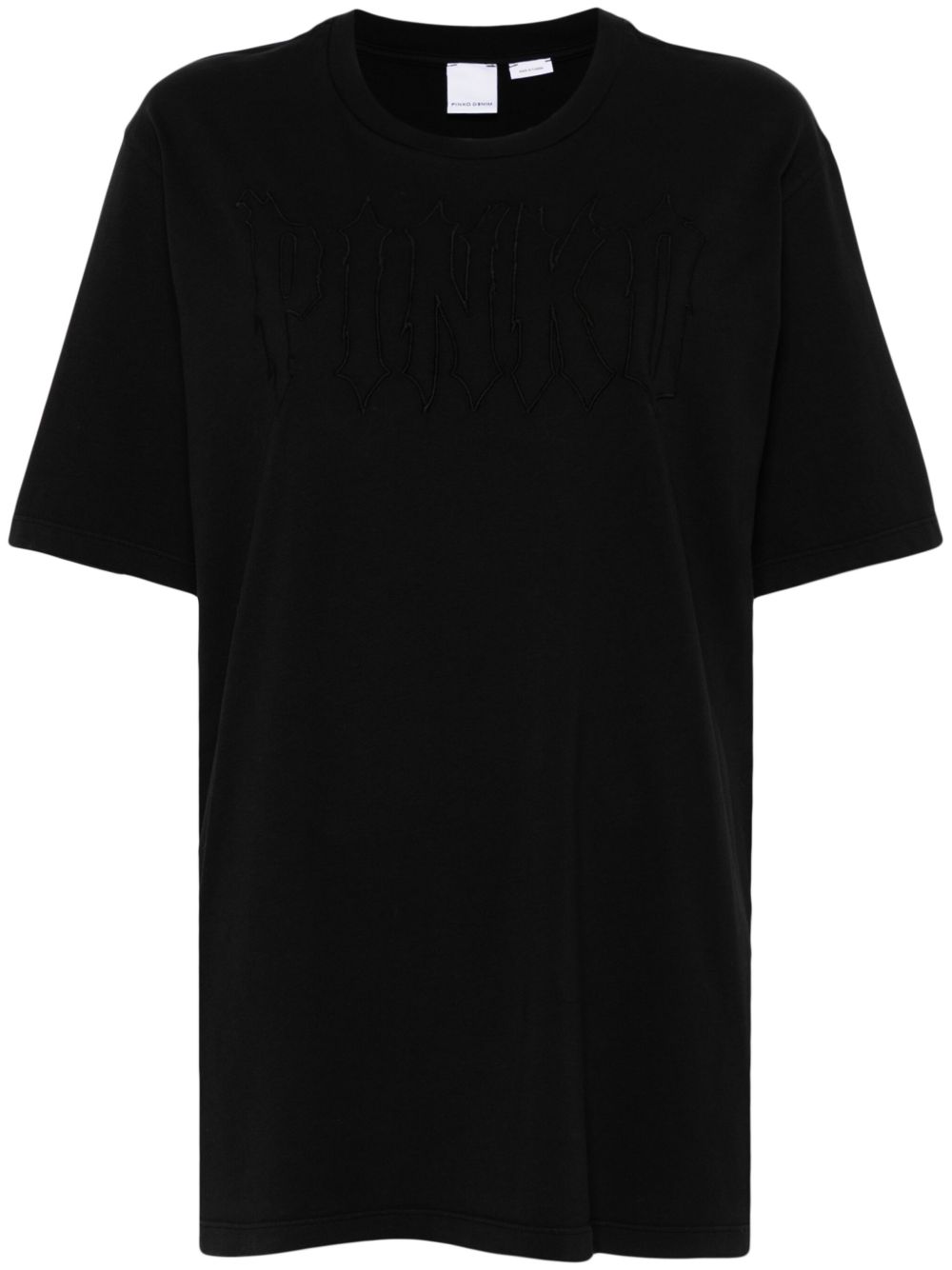 PINKO logo刺绣T恤 - 黑色