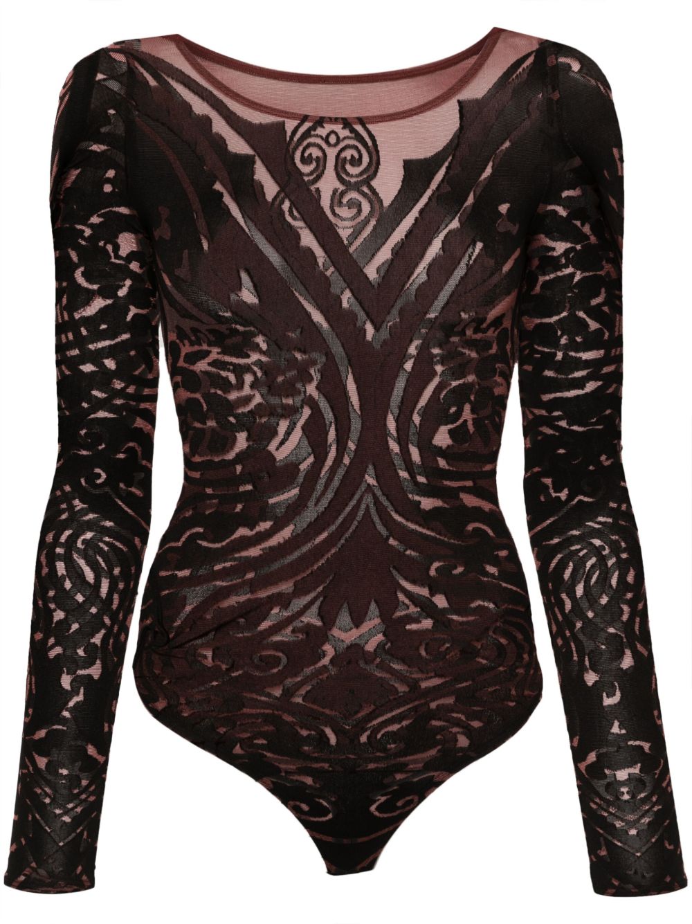 Wolford x ETRO Body Tattoo 连体紧身衣 - 褐色