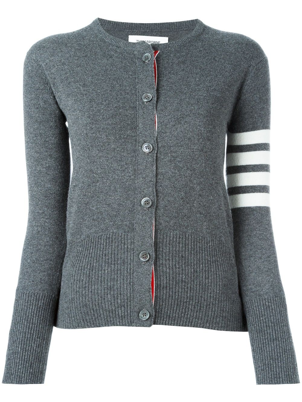 Thom Browne 条纹开衫 - 灰色