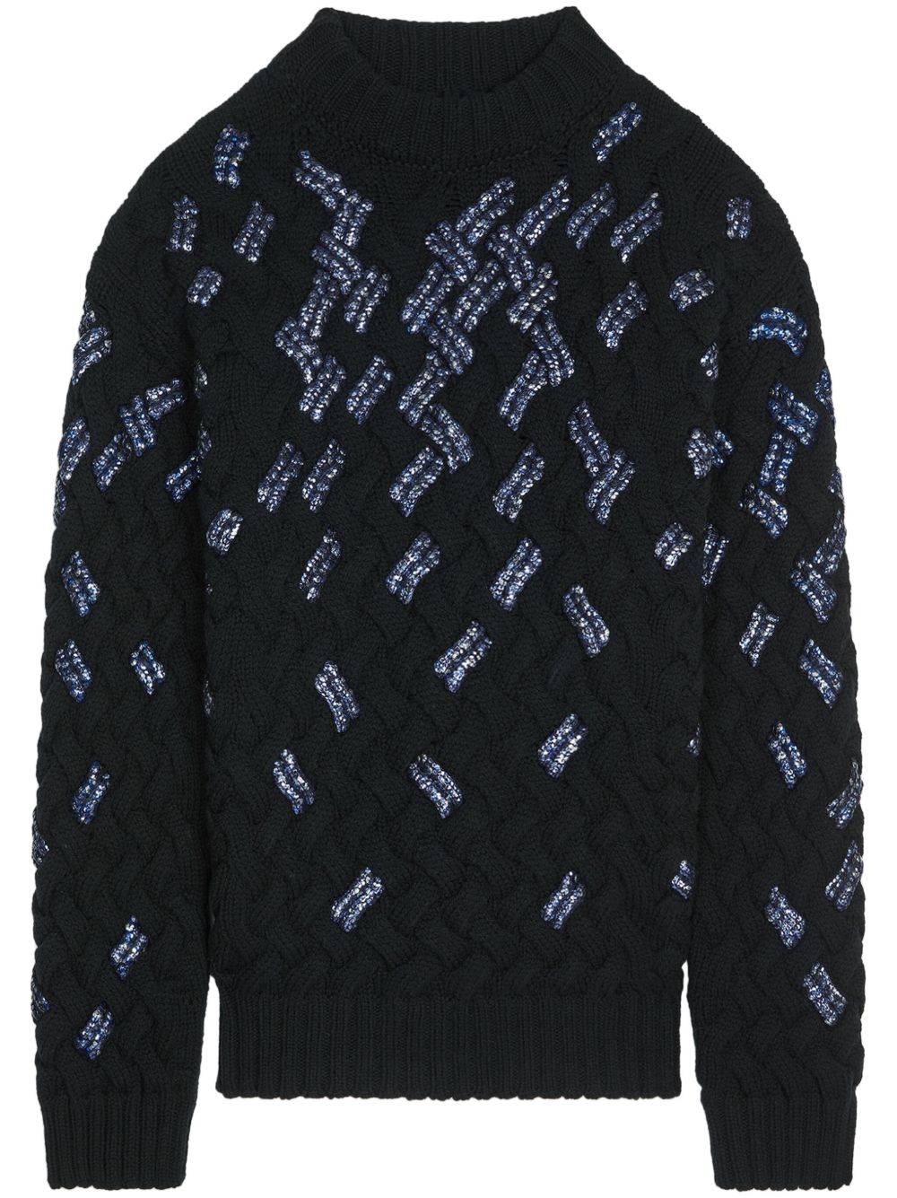 DRIES VAN NOTEN 亮片缀饰毛衣 - 黑色