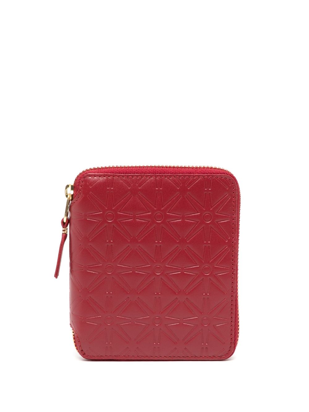 Comme Des Garçons Wallet logo压纹皮质钱包 - 红色