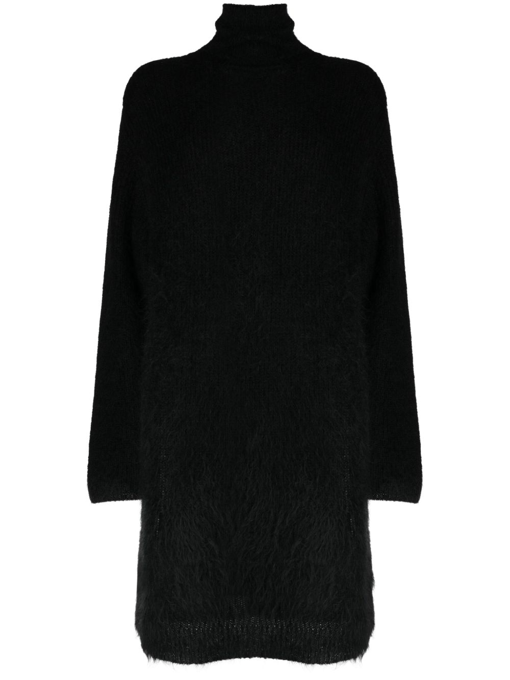 Yohji Yamamoto 高领长款毛衣 - 黑色