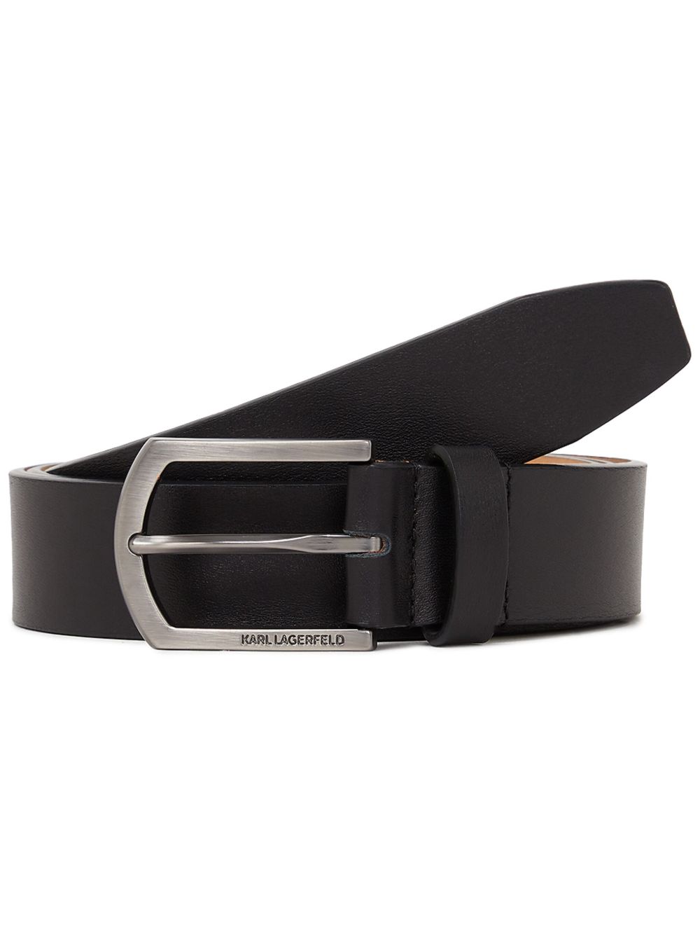 Karl Lagerfeld Essential 皮质腰带 - 黑色
