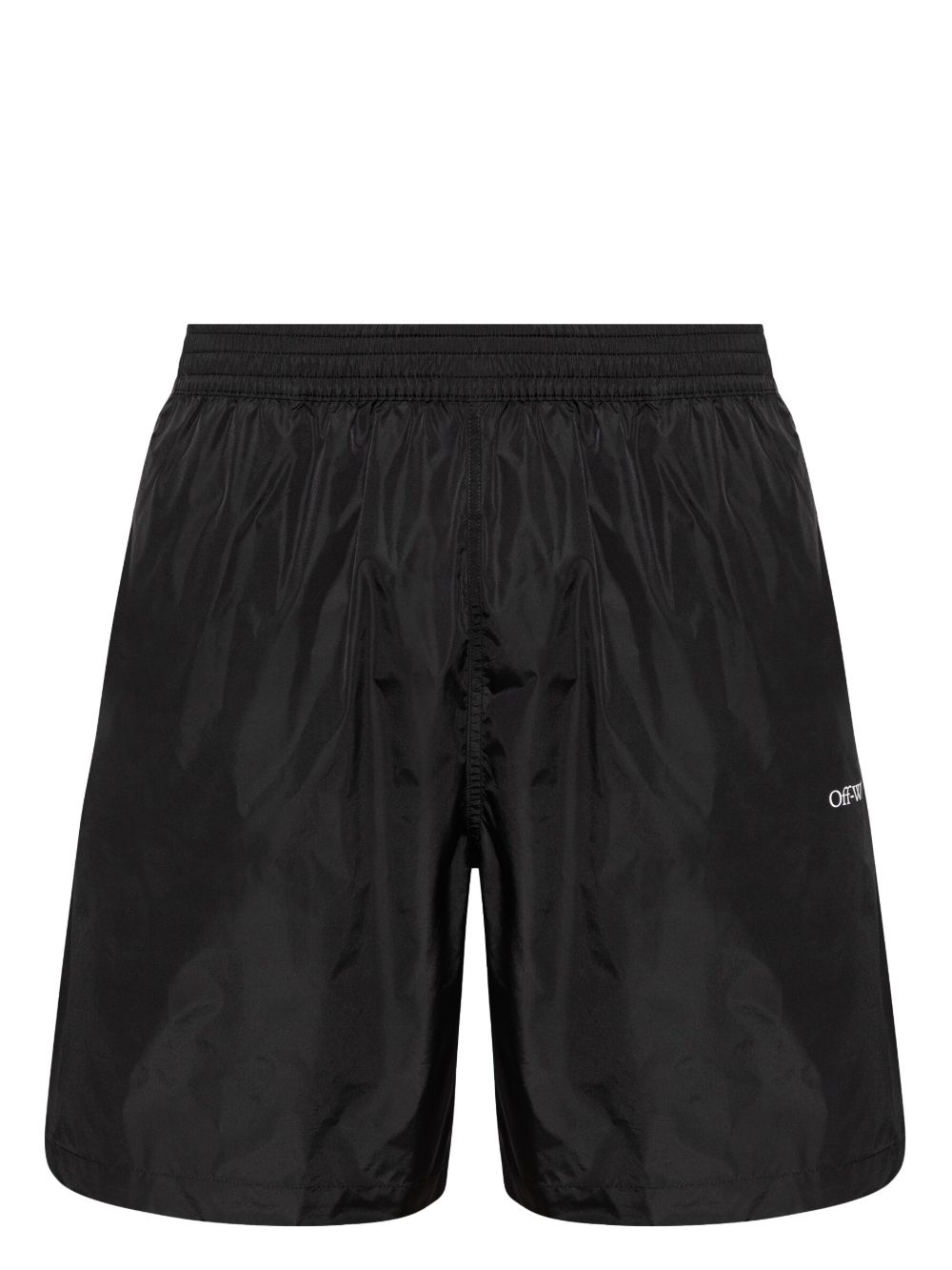 Off-White logo印花泳裤 - 黑色