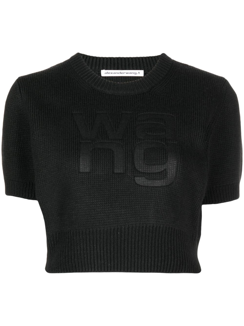 Alexander Wang 凹面压花logo针织上衣 - 黑色