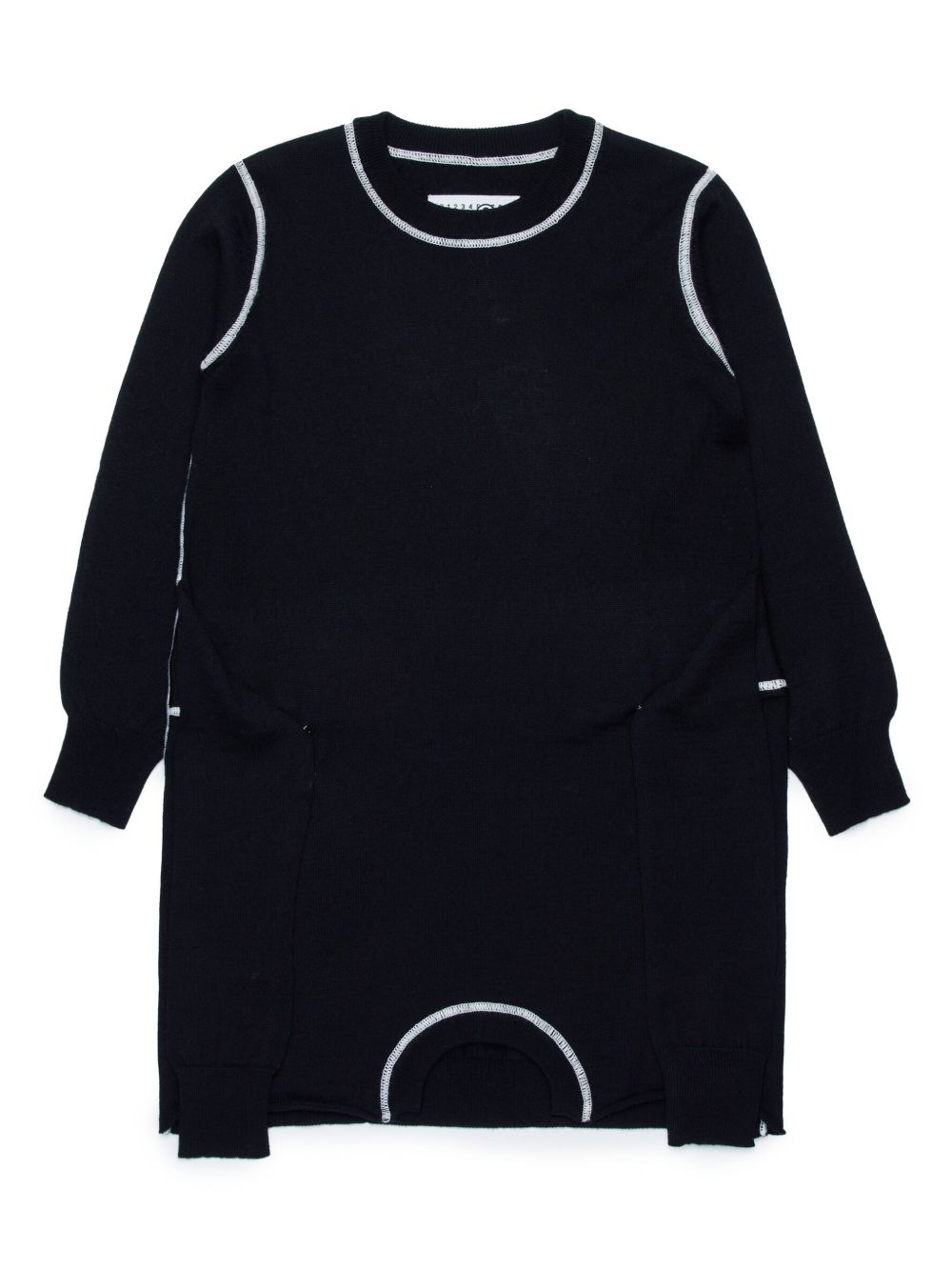 MM6 Maison Margiela Kids 解构设计连衣裙 - 黑色