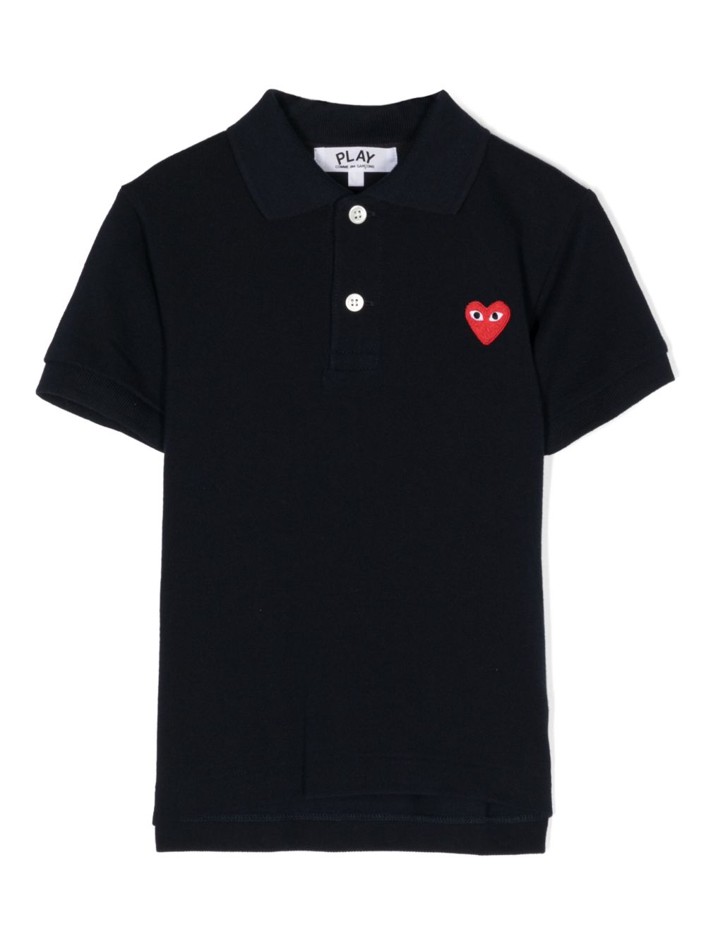 Comme Des Garçons Play Kids logo刺绣棉polo领上衣 - 蓝色